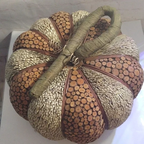 Large Decorative 14" Pumpkin Rustic Fall Decor - Picture 7 of 8